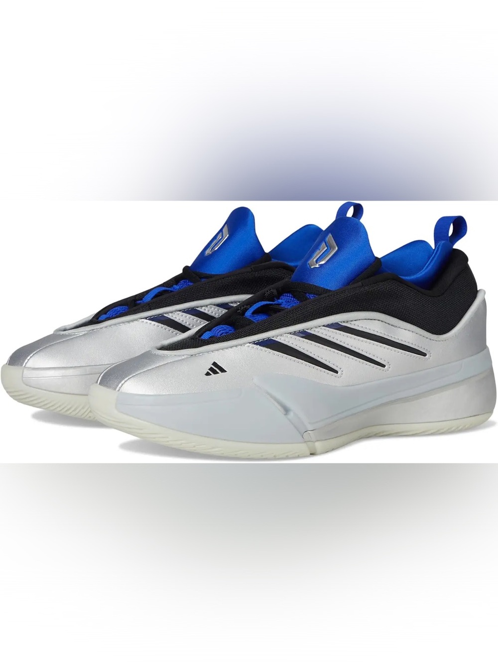 Dame Adidas Men’s Silver and Blue Basketball 7 new